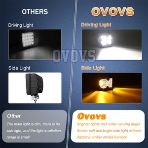 Luz de Trabajo OVOVS para Conducción Todoterreno con Luces Estroboscópicas Ámbar para Camiones, Camionetas, Carritos de Golf, SUV, ATV, UTV, 4x4, Furgonetas y Autocaravanas - Product Image 3