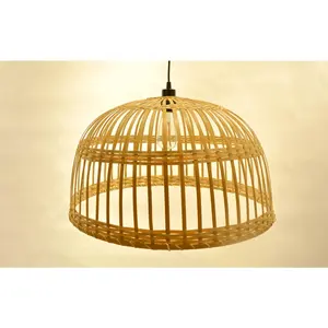 Lampada da tavolo in bambù intrecciata a mano contemporanea 7 "W 1 lampadina da tavolo in lino con illuminazione moderna in bambù intrecciato e acciaio