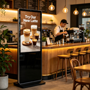 หน้าจอโฆษณาแบบตั้งพื้น ขนาด 43/50/55/65/75/85 นิ้ว LCD อินฟราเรดระบบสัมผัส สมาร์ทดิจิทัลไซเนจ CE FCC พร้อมระบบจัดการระยะไกล - Product Image 3