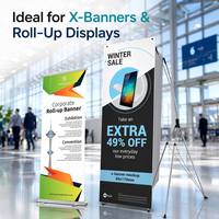 Film PVC rigide gris 260 µm imprimable éco-solvant pour X-Banners, Roll-Up Displays et signalétique POP