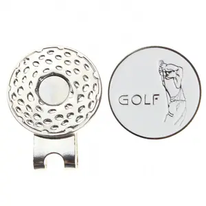 White Golf Putter Sparkly Blank Hard Holder Metal Pin and Custom Logo Magnet Golf Cap Hat Clip with Magnetic Ball Marker