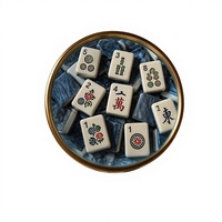 Tuiles de mahjong américaines en acrylique de luxe, design personnalisé, ensemble de mahjong lourd et solide pour 4 joueurs
