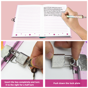 Journal intime rose beignet avec clé de verrouillage pour enfants Cahier de notes secret <span class=keywords><strong>mignon</strong></span> pour petits enfants écrivant le <span class=keywords><strong>dessin</strong></span> - Product Image 5