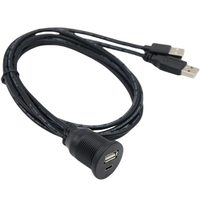 Câble USB 2.0 à double port vers Type C 3.1, coaxial, paire torsadée, gaine PVC, étanche, pour montage encastré sur tableau de bord de voiture