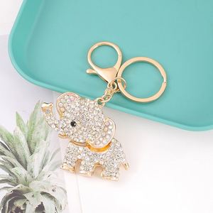 Porte-clés éléphant en strass en gros, porte-clés animal mignon, anneau de clés en cristal scintillant pour sac, clés de voiture, cadeau - Product Image 4