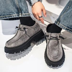 Chaussures décontractées à lacets pour hommes, style marche, avec semelle plateforme épaisse et semelle extérieure en caoutchouc antidérapante, vente en gros d'usine - Product Image 4