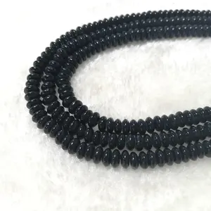5x10mm Forma di Ruota Solido di Colore Nero di Vetro Strand Branelli Allentati Per Gioielli Fai Da Te Che Fanno