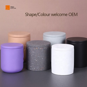 Bocaux à bougies en béton blanc mat de grande capacité de 12oz personnalisés en usine couvercles bocal de forme ronde fabrication de bougies de Noël promotionnelles - Product Image 5