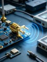 Connecteur RF femelle plaqué or Aurora Yu SMA205 pour PCB, fabriqué en Chine, emballé en plateau pour la communication sans fil