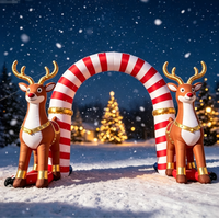 Arche de Noël gonflable en tissu Oxford de qualité supérieure, décorations de Noël avec Père Noël, pingouin, élan, pour location commerciale, célébrations de vacances, divertissement