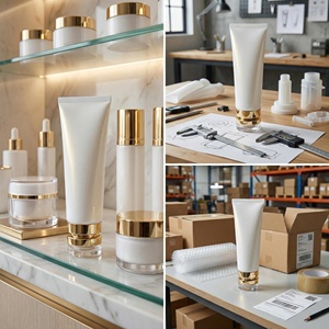 หลอดบีบเครื่องสำอางสีขาวมุกหรูหราพร้อมฝาปิดสีทองแบบพลิกได้ ขนาด 50 มล. หลอด PE เปล่าสำหรับโลชั่นบำรุงผิว/รองพื้น รับผลิตแบบ OEM/ODM - Product Image 4