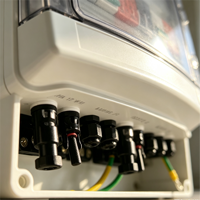 Boîte de distribution d'électricité intérieure en plastique ABS 63A avec indice de protection IP65, tension 1000V, 2 prises sans verrouillage