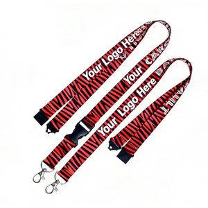 Cordon personnalisé en polyester avec logo pour permis de travail, cordon en nylon sérigraphié, sangle de suspension pour téléphone - Product Image 1