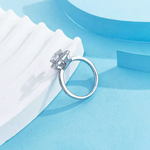Bague de fiançailles <span class=keywords><strong>solitaire</strong></span> de luxe en platine PT950 à quatre griffes avec diamant de laboratoire et or massif - Product Image 5