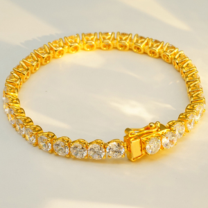 IGI/GIA Certified 14K Gold Grand Tennis <b>Bracelet</b> 15.36ct Round Lab Diamond Claw Set Heirloom Cuff Investment <b>Rope</b> Chain Jewelry - Product Image 3