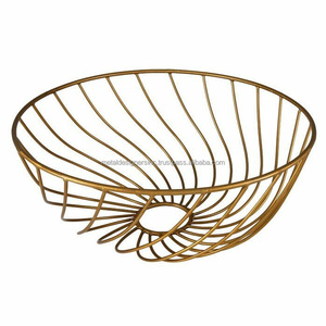 Panier à fruits en métal classique de luxe, accessoire de rangement en fil métallique, décoration de cuisine, bonbons, fer, nourriture, DESIGNERS INC MDI-232444 - Product Image 1
