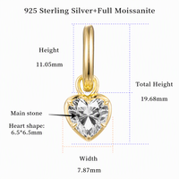 Boucles d'oreilles pendantes vintage en moissanite VVS, argent sterling 925 plaqué or 18 carats, bijoux fins pour femmes, luxe