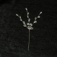 Décorations de Noël DIY en plastique, perles en forme de goutte de fleur de 17 cm, bouquet de branches, tige en fil, strass en cristal