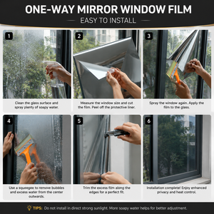 Película para Ventanas con Efecto Espejo, Bloqueo <span class=keywords><strong>de</strong></span> Rayos UV, Tinte Solar Reflectante, Ahorro <span class=keywords><strong>de</strong></span> Energía, Rollo <span class=keywords><strong>de</strong></span> Película Arquitectónica para <span class=keywords><strong>Vidrio</strong></span> - Product Image 5