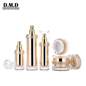 Gezichtsverzorging Verpakking Sets Flessen 15Ml 30 Gram 50 Ml 100Ml 1 Oz Acryl Lege Luxe Cosmetische Gouden Huidverzorgingspotten