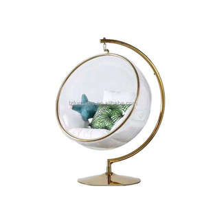 Silla Burbuja Acrílica Transparente con Marco Dorado Moderno y Soporte Colgante para Uso en Exteriores, Sala de Estar, Patio, Parque y Gimnasio - Product Image 5
