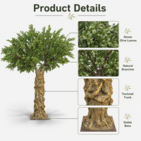 Grand olivier artificiel sur mesure ignifuge, plantes artificielles géantes, olivier artificiel commercial pour aménagement paysager
