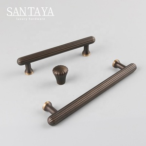Santaya Solid Antique Brushed <strong>Brass</strong> Handles Kitchen Cabinet Pulls Bedroom Wardrobe Drawer <strong>Knobs</strong> Furniture Handle - Product Image 6
