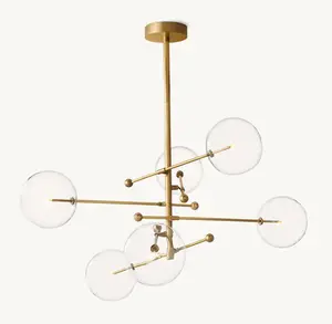 Amerika Design Luxe Lamp Glazen Bol Mobiele Zesarmige Kroonluchter 55 "Voor Gebruik In De Woonkamer Binnenshuis