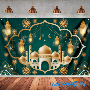 Fabrika toptan 110*180cm arka plan afiş ramazan dekorasyon duvar asılı Eid Mubarak dekoratif goblen - Product Image 3