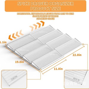 Tiered Spice Rack Acrylic <b>Drawer</b> Storage Organizer Rectangle Multifunction Kitchen Condiment Jar Holder - Product Image 2