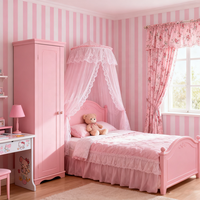 Décoration murale moderne et simple à rayures roses et blanches pour chambre de fille, boutique de bonbons sucrés