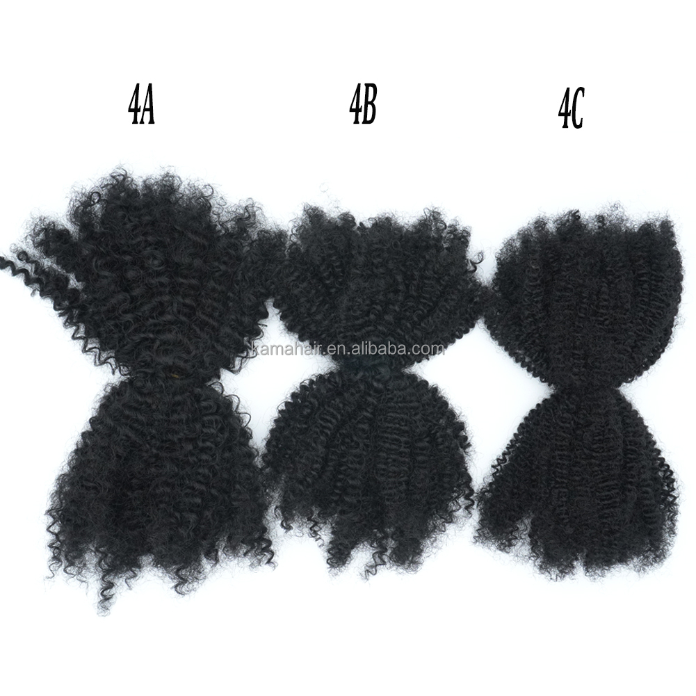 KAMA Wholesale 4A 4B 4C Kinky Curl Mixed Human and Synthetic Hair Bulk Bundle for Braiding and Twisting Detail Section 5