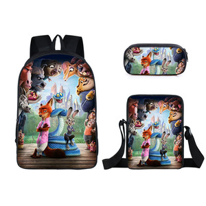 Yüksek Kaliteli Hayvanat Bahçesi Sırt Çantası 3 Parça Set - Sırt Çantası, Okul Çantası, Öğrenci Kalem Kutusu, Küçük Omuz Çantası - Toptan - Product Image 4