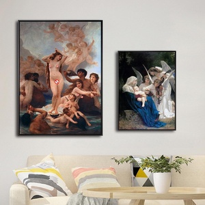 Impression sur toile à jet d'encre d'art français, peinture à l'huile, motif Cœur, William <span class=keywords><strong>Adolphe</strong></span> Bouguereau, La Naissance de Vénus, sans cadre - Product Image 3