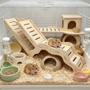 Abri de luxe multifonctionnel en bois massif pour petits animaux : hébergement spacieux pour hérissons, souris, gerbilles et hamsters - Product Image 6