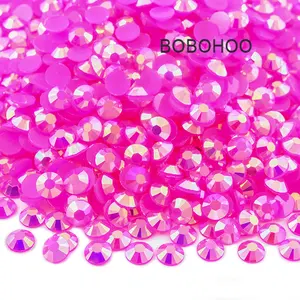 BOBOHOO Factory Wholesale 2-6mm Jelly Bottom Bulk Package Non Hotfix Resin Rhinestones For Clothing DIY A1