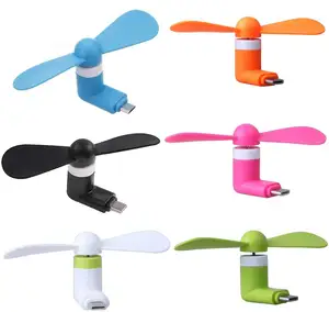 OEM Air Cooling Fan Kuat Genggam Android Tipe-C Portable 3 In 1 Mini USB Fan untuk Ponsel