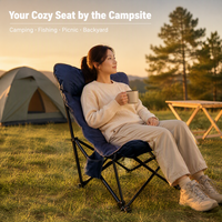 Chaise papillon pliante matelassée portable avec porte-gobelet robuste et pieds antidérapants pour camping, plage, jardin, terrasse, pêche