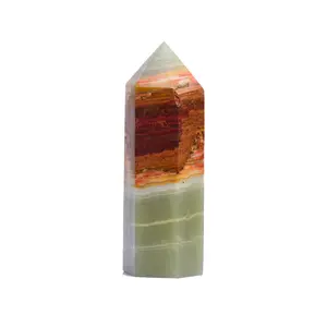 Handtuch stäbe Afghan Jade Single Point Sechseckiges Reiki Chakra Polierter Stein Natürliche Wohnkultur Liebe Feng Shui Kristall 10 Stk