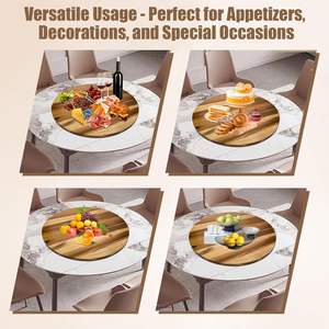 מגש מסתובב עץ acia 20 אינץ ', בגודל יתר ועמיד, מתאים ארונות, משטחים או לוחות - Product Image 3