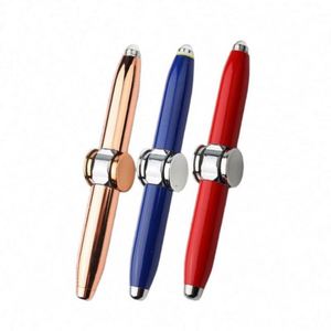 Hot-selling Fidget Spinner Stress Relief Metal Ballpoint Pen with <b>LED</b> Light Gel Pens with logo Custom Pens for Giving As a Gift - Product Image 3