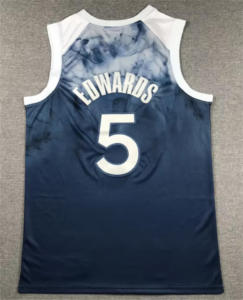 Jersey Minnesota Pria 5 Anthony Edwards 2025 Musim Baru Bordir Berkualitas Tinggi Grosir Jersey Basket Amerika - Product Image 5