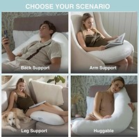 Oreiller corporel chauffant électrique en mousse à mémoire de forme en forme de croissant de lune pour adultes enceintes et dormeurs sur le côté - Soutien pour la maternité et l'allaitement