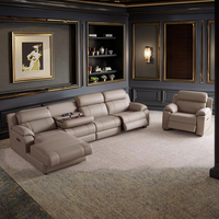 Fauteuils Relax Électriques Multifonctionnels pour Salon, Canapés de Cinéma Fonctionnels en Cuir de Vachette Électriques