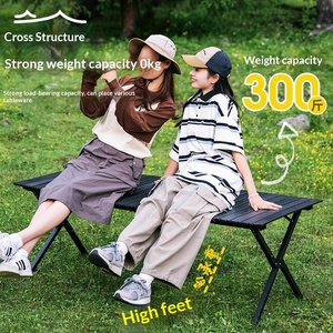 <b>Outdoor</b> Rectangle Folding <b>Table</b> and Chair Set Carbon Steel Portable Lightweight Waterproof Camping Picnic Cross-leg <b>Table</b> Foldin - Product Image 2
