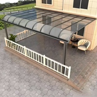 Toldo de Aluminio Ajustable para Exteriores, Resistente a la Lluvia, con Cristal, Tamaño Personalizable, para Hogar, Villa, Patio, Aleros, Balcón