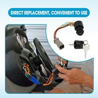 Sakelar Pengapian dengan 2 Kunci Pengganti 129572 Cocok untuk Kapal Tracker Marine, Konektor 3 Posisi 6-Kabel, Universal