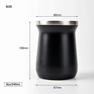 Ansheng biểu tượng tùy chỉnh 8oz rơm nhiệt Yerba Mate cup đôi tường Mate rơm trà cốc thép không gỉ - Product Image 4