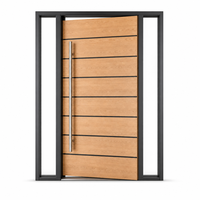 Porte d'entrée en acier imitation bois, finition aspect bois, design imitation bois, porte extérieure pour villa