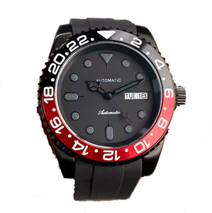 Montre mécanique Black Knight 40 mm, bracelet en acier à trois maillons, double calendrier, aiguille, saphir, Miyota, 200 m - Product Image 5